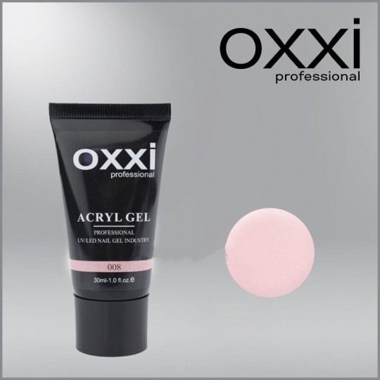 Acryl-gel Oxxi Professional Aсryl Gel 008 peach with shimmers, 30 ml