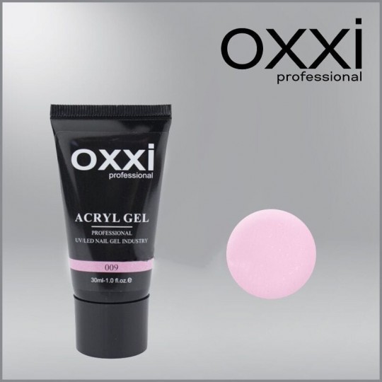Acryl-gel Oxxi Professional Aсryl Gel 009 pink pastel with shimmers, 30 ml
