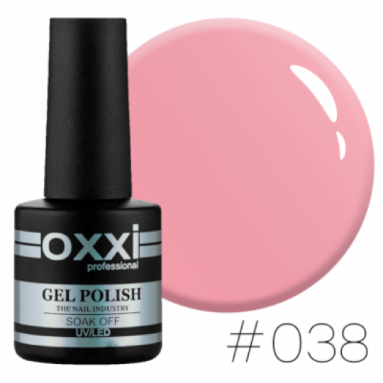 Гель лак Oxxi №038 (пастельный бежево-розовый)