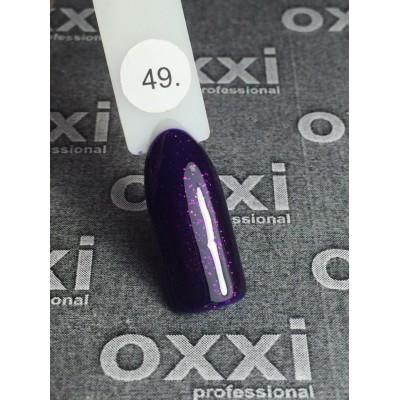 Гель лак Oxxi №049 (фиолетовый с розовыми блестками)