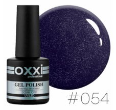 Oxxi gel polish #054 (dark purple with blue micro-shine)