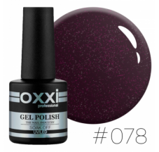 Oxxi gel polish #078 (dark brown, micro-shine)