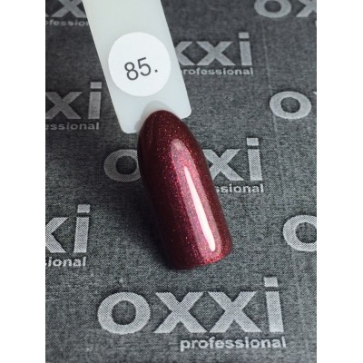 Oxxi gel polish #085 (red-brown with pink micro-shine)