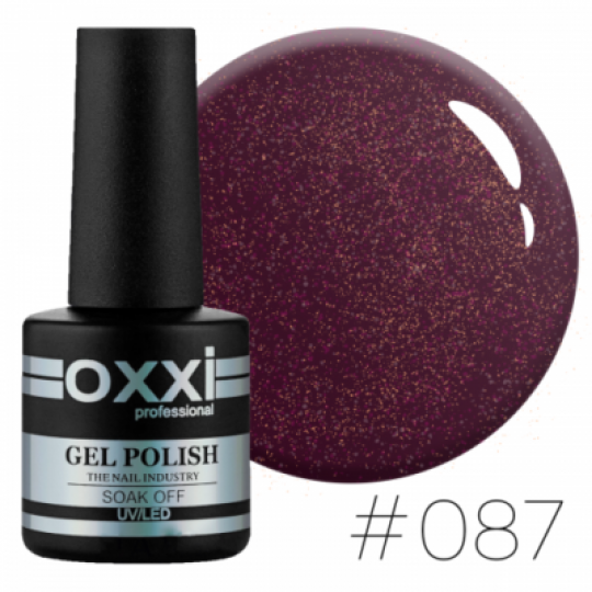 Oxxi gel polish #087 (cherry with micro-shine)