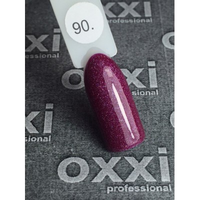 Гель лак Oxxi №090 (темный розовый с очень мелкими блестками)