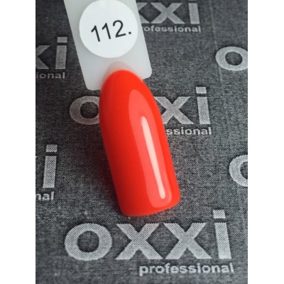 Гель лак Oxxi №112 (яркий красно-оранжевый, неоновый)