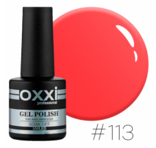 Oxxi gel polish #113 (bright red-pink, neon)