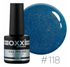 לק ג'ל #118 (כחול עם ניצוצות טורקיז קטנים) Oxxi