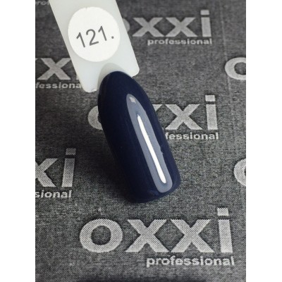 Oxxi gel polish #121 (dark gray-blue with barely noticeable micro-shine)
