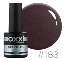 Oxxi gel polish #183 (dark, with barely noticeable micro-shine)