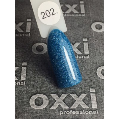 Гель лак Oxxi №202 (бирюзовый с голографическими блестками)