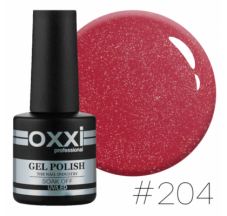 Oxxi gel polish #204 (light red with holographic sparkles)