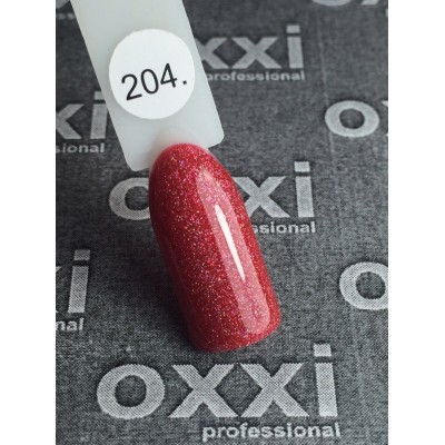 Oxxi gel polish #204 (light red with holographic sparkles)