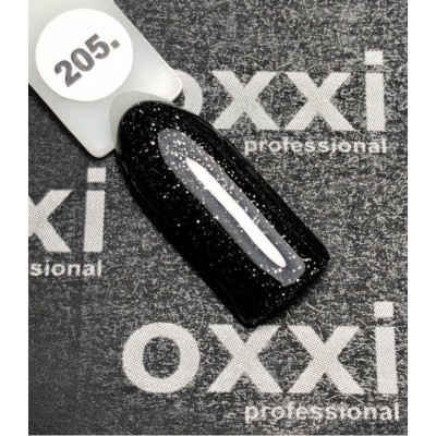 Гель лак Oxxi №205 (черный, с микроблеском)