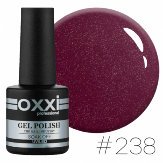 Oxxi gel polish #238 (eggplant, micro-shine)