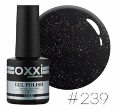 Oxxi gel polish #239 (black with red and green micro-shine)