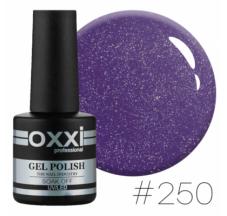 Oxxi gel polish #250 (dark purple with micro-shine)