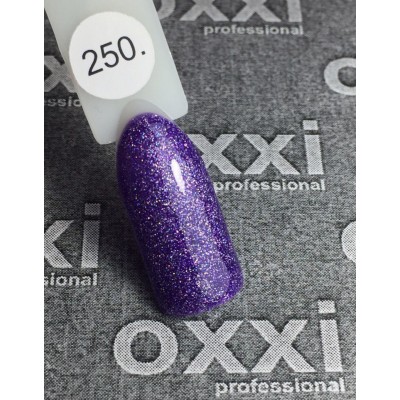 Oxxi gel polish #250 (dark purple with micro-shine)