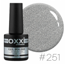 Oxxi gel polish #251 (silver with holographic sparkles)
