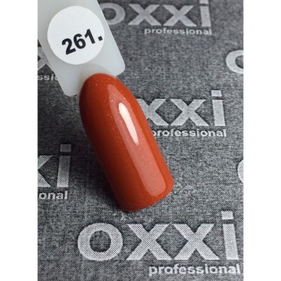 Oxxi gel polish #261 (pumpkin, micro-shine)