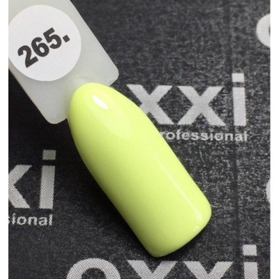 Oxxi gel polish #265 (light lettuce-green yellow)