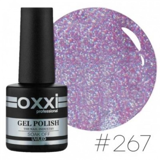 Oxxi gel polish #267 (dark lilac, micro-shine)