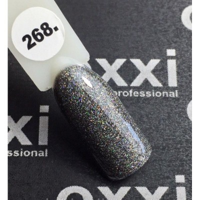 Oxxi gel polish #268 (black, micro-shine)