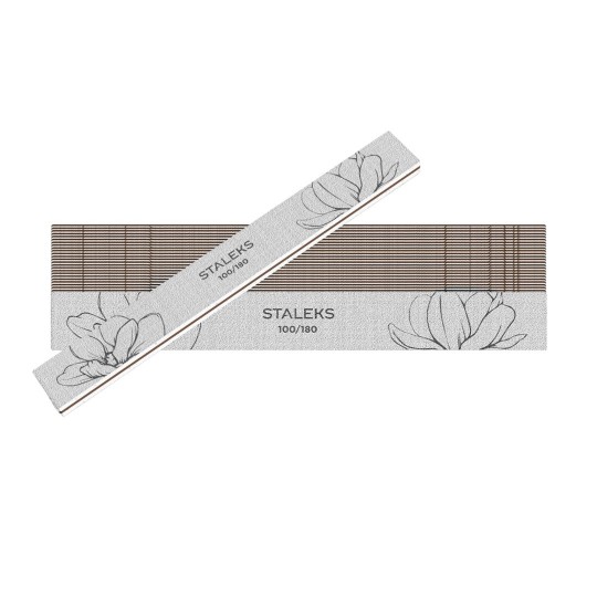 Mineral straight nail file Staleks EXPERT 20 100/180 grit, 25 pcs