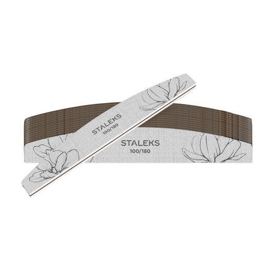 Mineral crescent nail file Staleks EXPERT 40 100/180 grit, 25 pcs