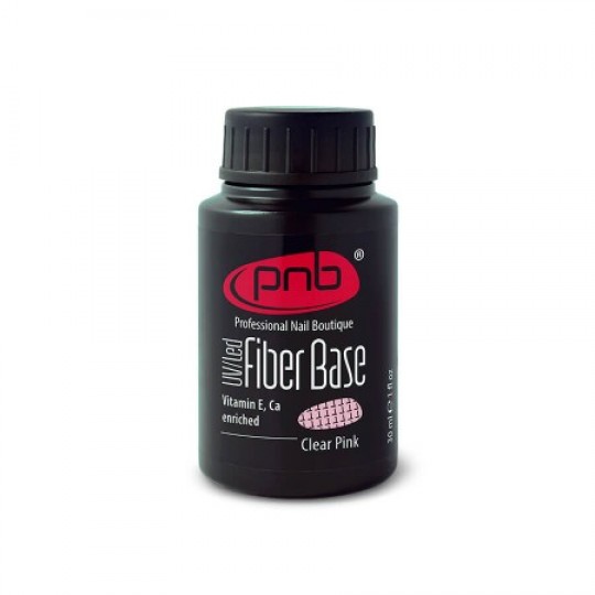Base with nylon fibers Fiber Base PNB, translucent pink, 30 ml